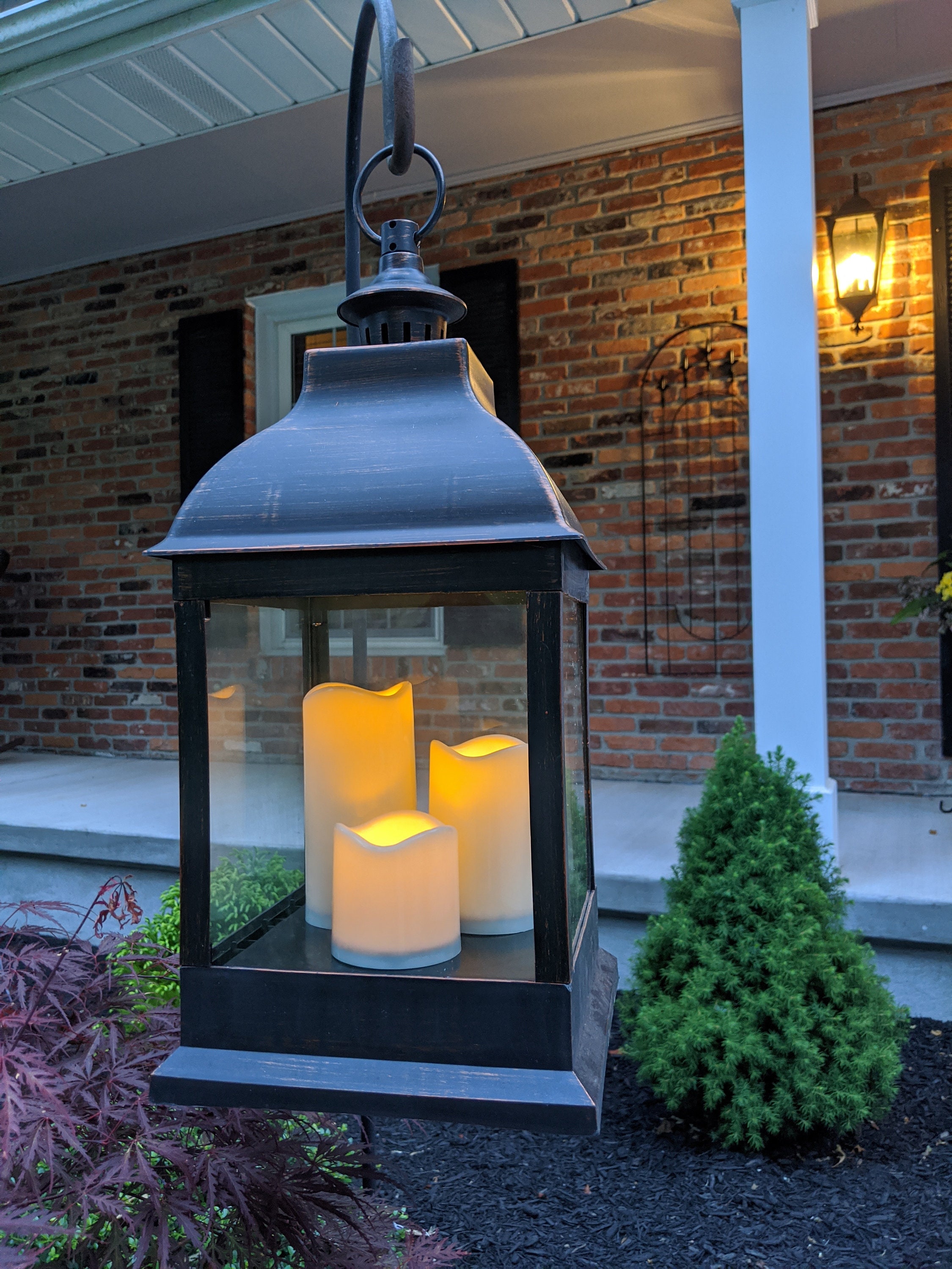 Large Vintage Lanterns Black and White Etsy