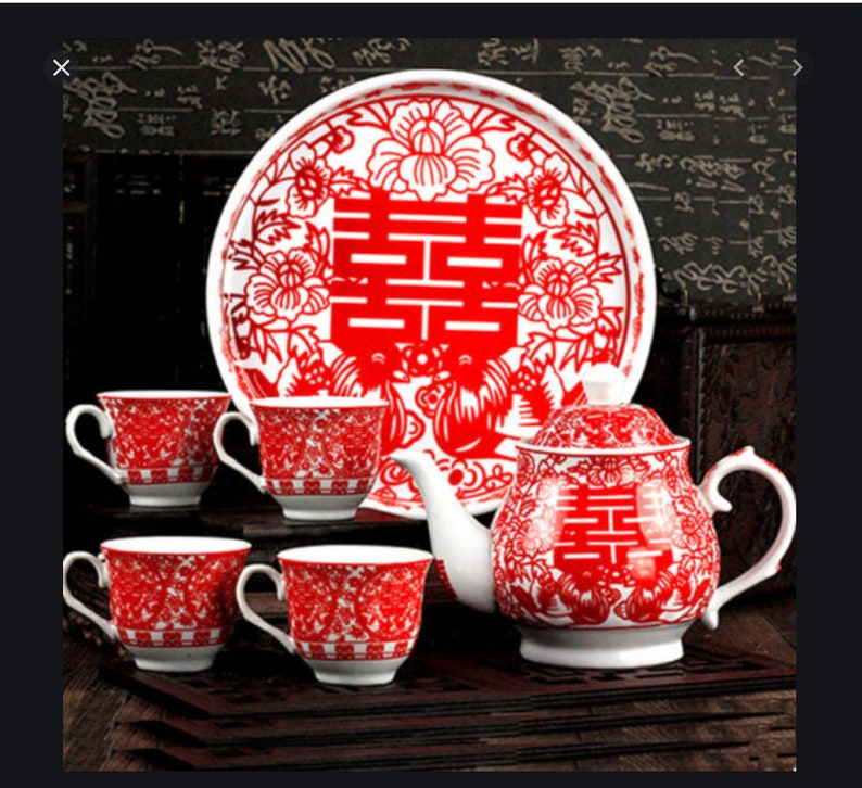 Wedding Double Happiness Tea Set for Tea Ceremony Etsy