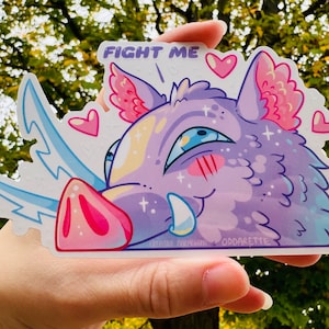 Peeker Sticker ~ Fight Me ~ Boar Demon Fighter ~ Beast Breathing ~ Slayer ~ Waterproof ~ Weatherproof ~ UV Protected ~ Car Sticker