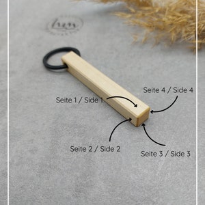 Holz Schlüsselanhänger mit individueller Gravur personalisiert als Geschenk Bild 4