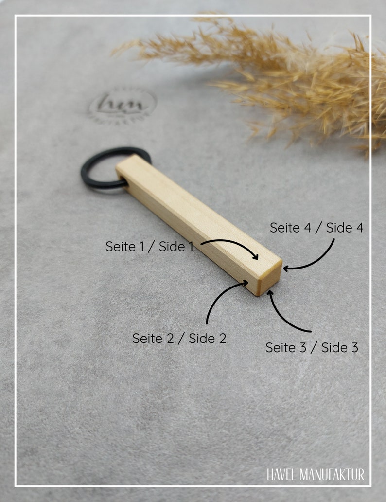 Wooden keychain with individual engraving personalized as a gift image 4