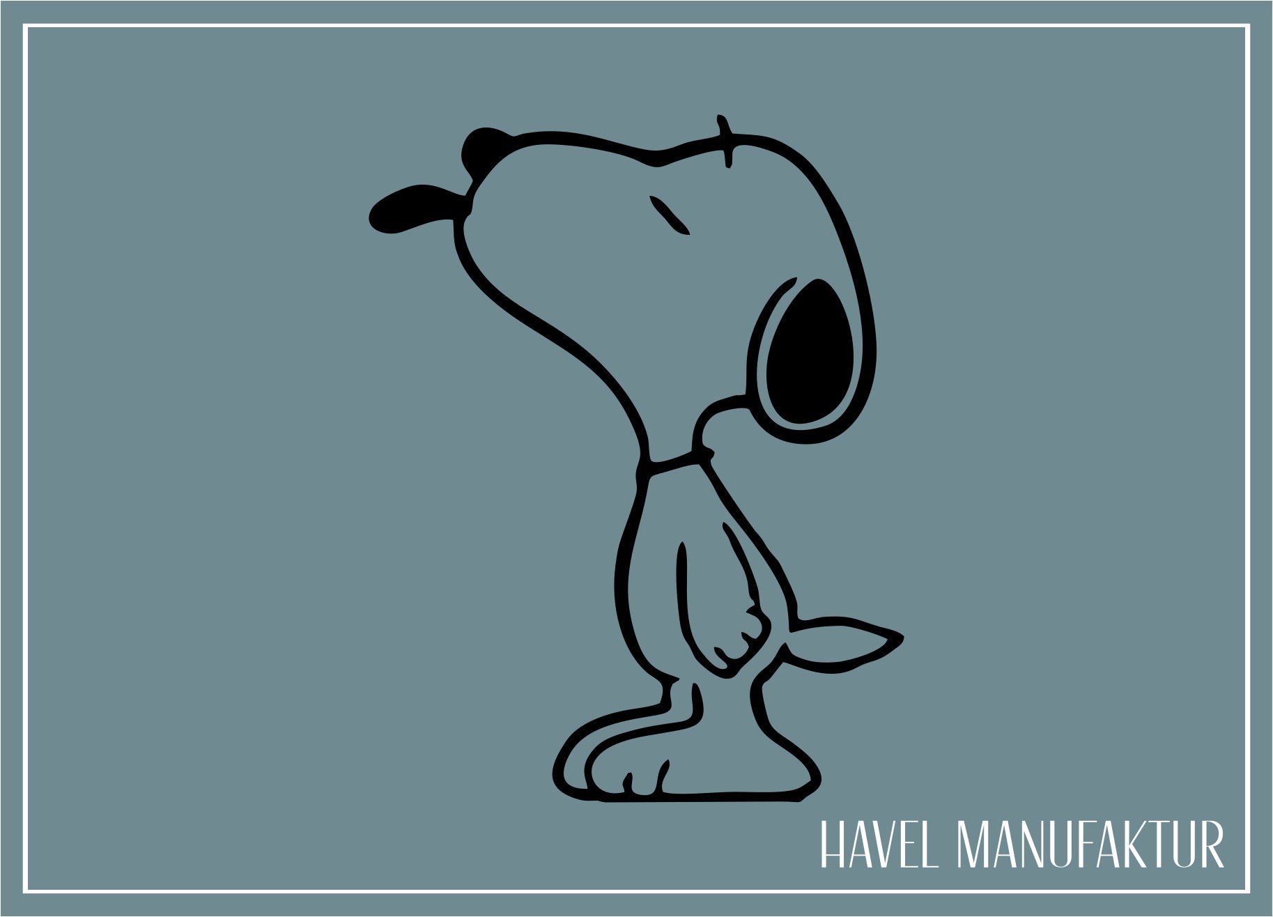 Aufkleber Snoopy mit Charly S086 - 15x9cm in Wunschfarbe
