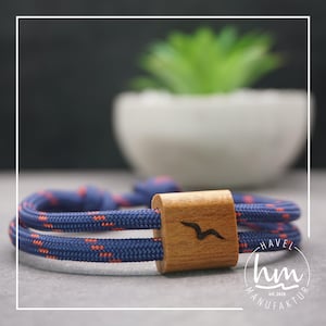 Pulsera de gaviota personalizada con grabado para pareja, regalo de madera, Día de la Madre, Día del Padre, Navidad, San Valentín, Paracord