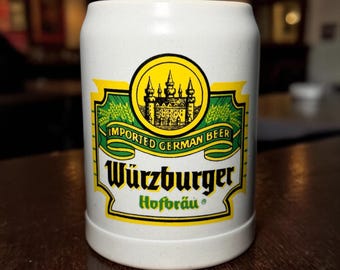 Vintage Wurzburger Hofbrau Beer Stein Ceramarte Made in Brazil 5" Tall