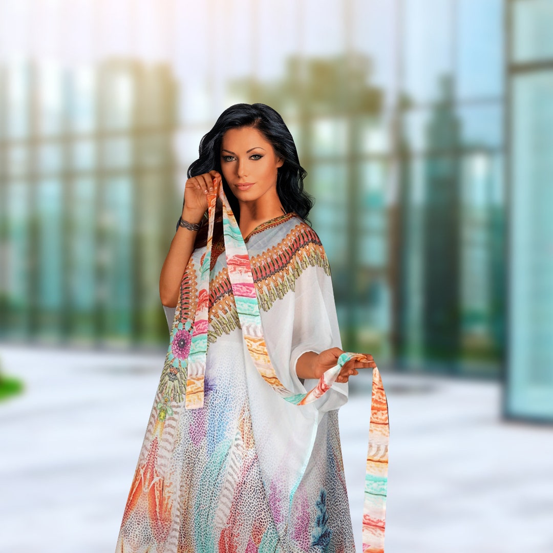 Animal Print Cover up Resort Wear Kaftan Designer Print Silk Etsy