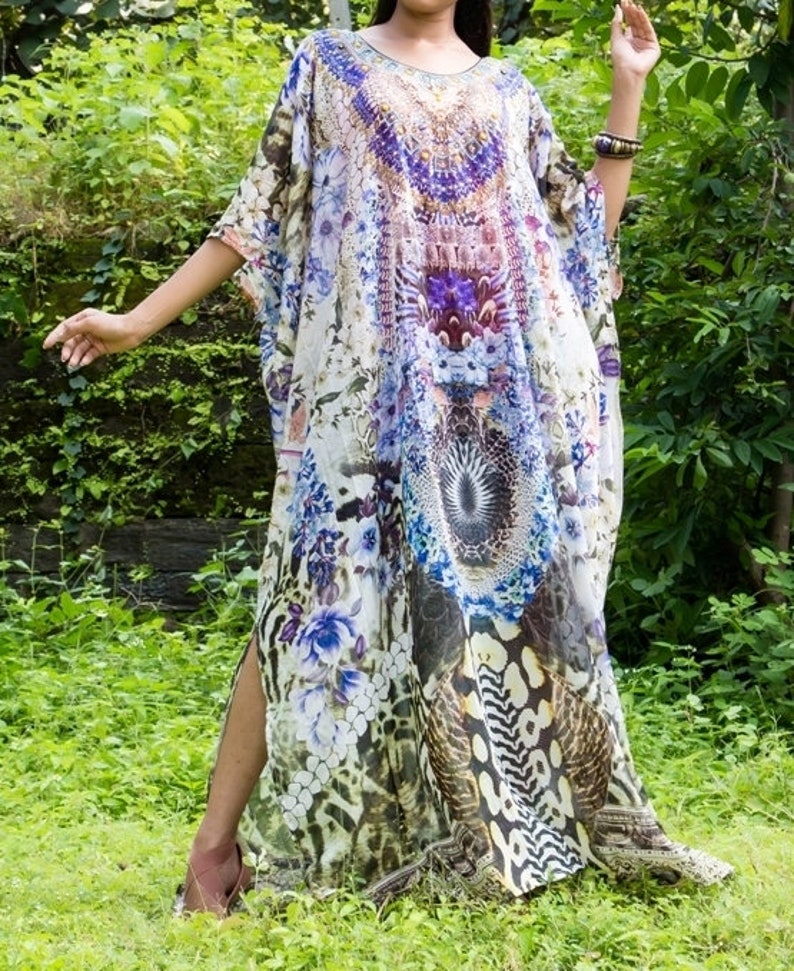 Animal Print silk kaftan dress pure silk caftan plus size silk caftans long silk caftan beautiful kaftan beach wear caftan
