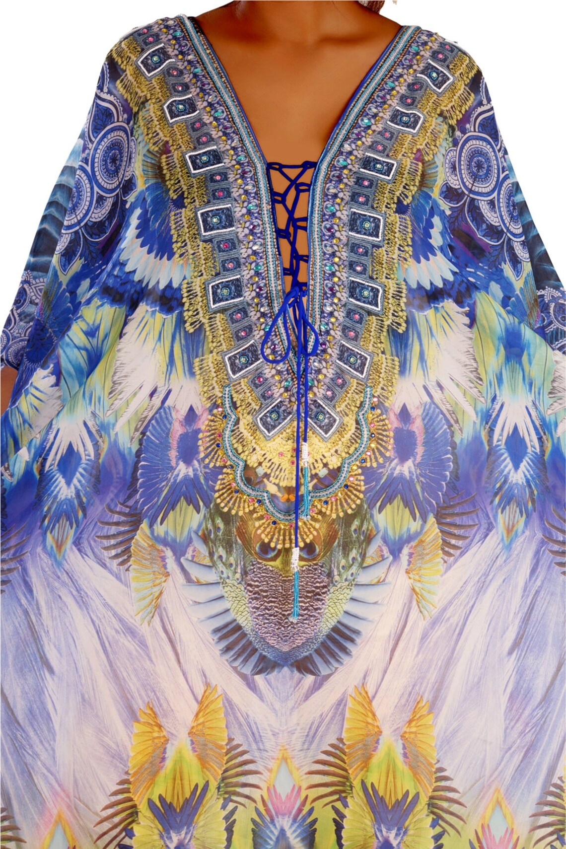 Floral print silk kaftan Designer kaftan dress silk caftan Etsy