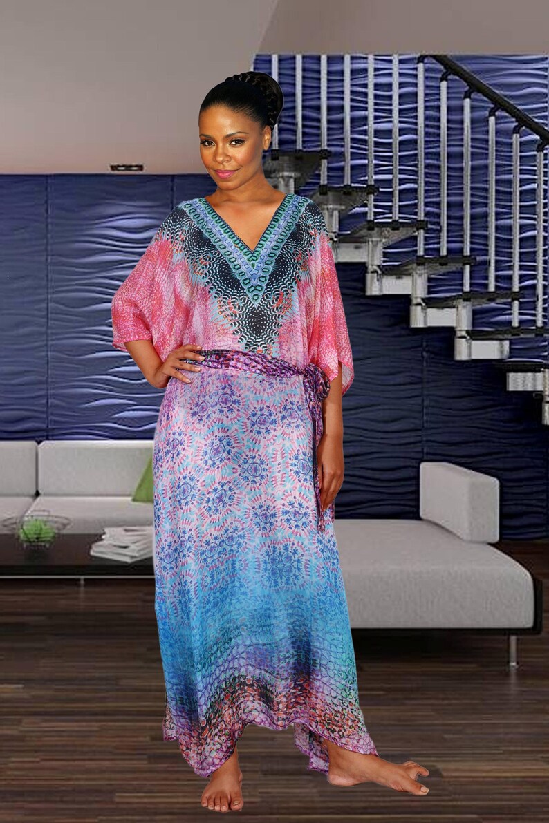 Animal Print Cover up Resort Wear Kaftan Designer Print Silk Etsy