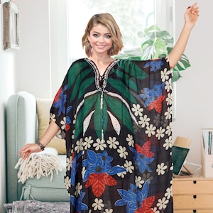 Silk long cover up Lace up kaftan Beach wear silk kaftan Designer kaftan cruise wear kaftan silk resort wear for women silk swimwear kaftan