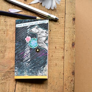 7.5x13.5cm hand-bound notebook "when my body is aligned"