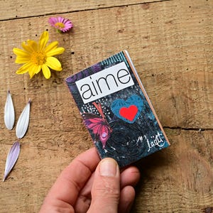 5x8cm "love" stitched bound notebook
