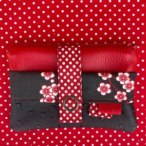 Porte monnaie / porte carte noir et rouge