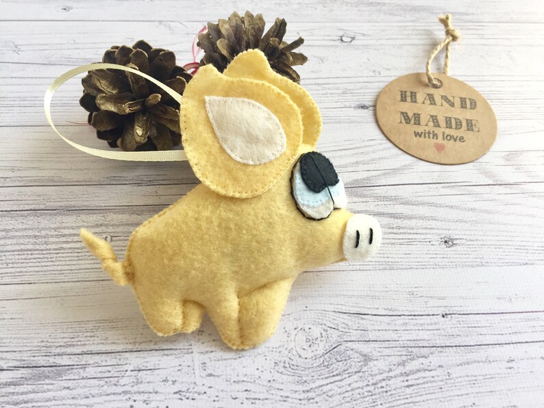 Felt Ornament Yellow Pig Felt Piggy Cute Toy Pig Soft Toy Gift Etsy