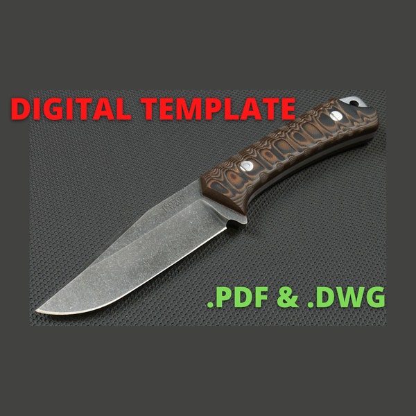 WAR Knife Template - Digital Download (.pdf, .dxf, .dwg CAD file) - Knife Template - Downloadable Knife Profile