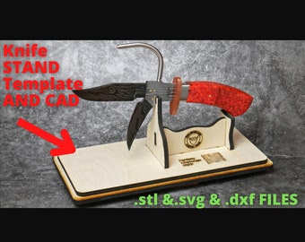 Knife Stand CAD & Laser Cut Files - Downloadable svg, stl, dxf Files - Laser Engraving Files