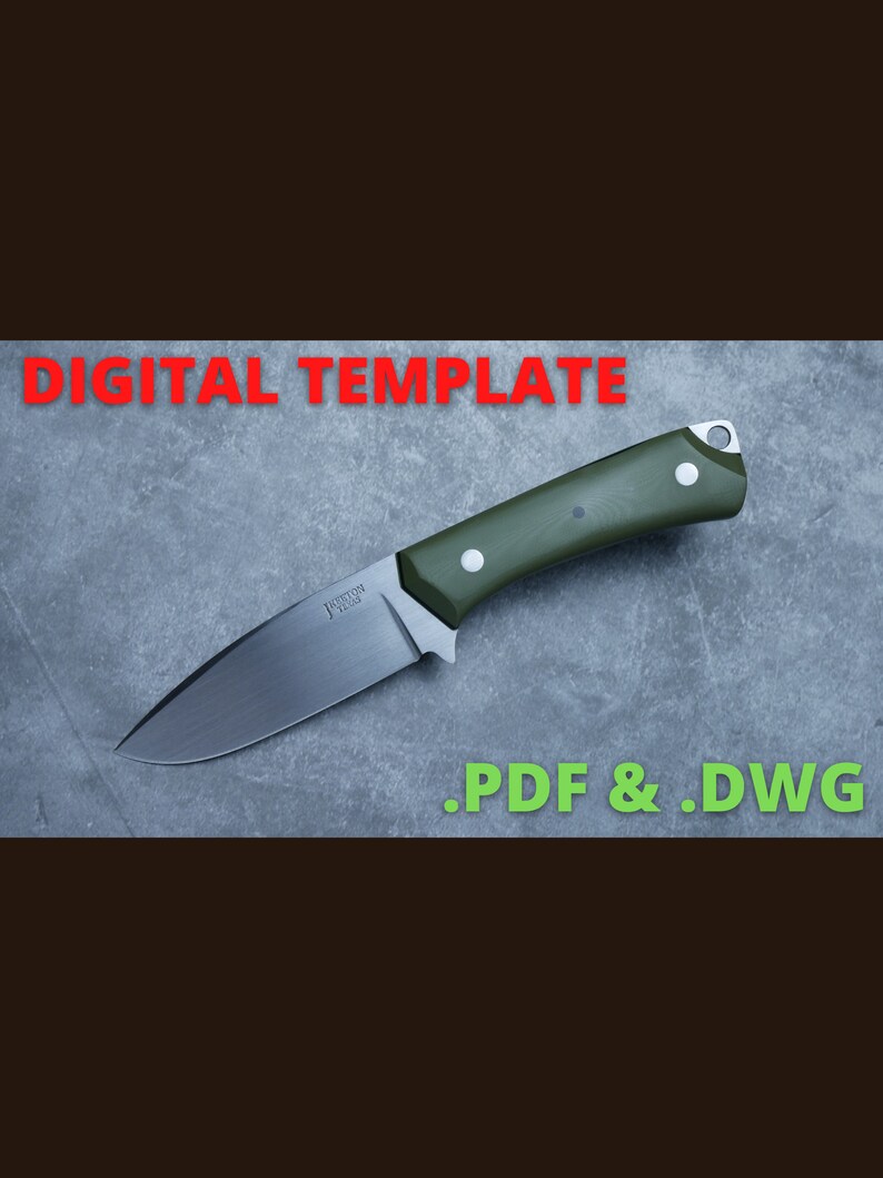 EDC Knife 2022 Digital Download .pdf & .dwg CAD File Knife Template