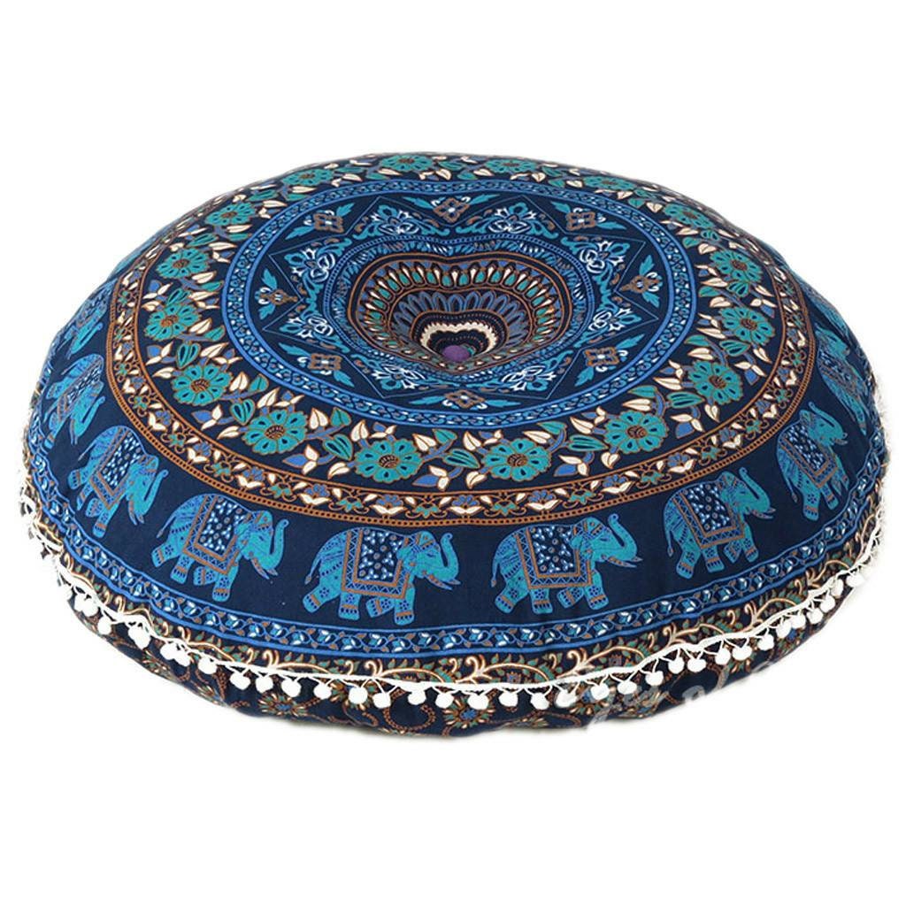 Pouf Cover Round Bohemian Yoga Decor Floor Cushion Case 32 Cushion Cover Popular Handicrafts Large Black and White Hippie Mandala Ying Yang Floor Pillow Cover