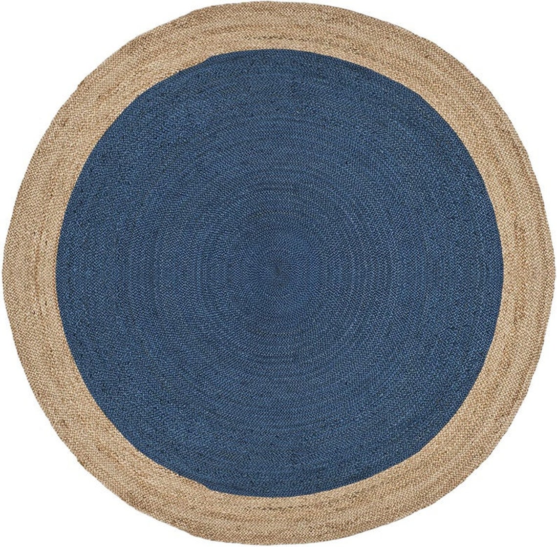 Natural Jute Blue Jute Braided Rugs Jute Door Mats Bohemian Etsy