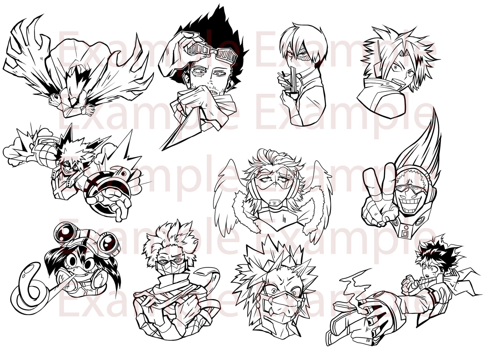 My Hero Academia Heroes Decals Etsy