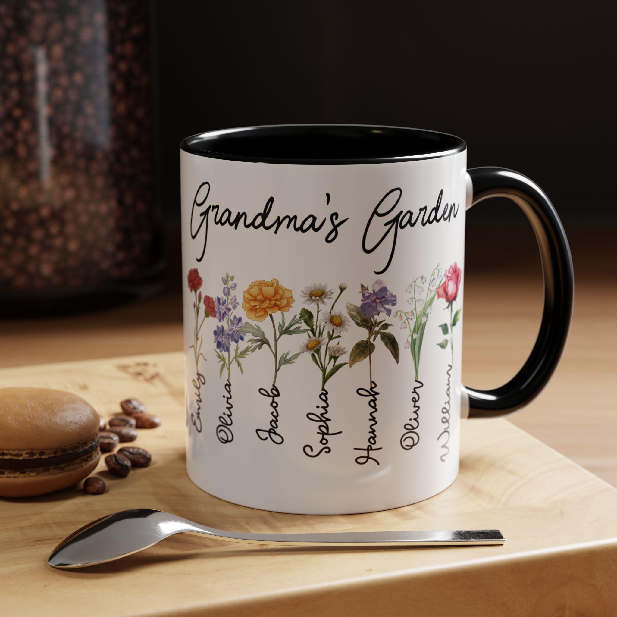 Grandmas Garden Mug, Personalized Mom Grandma Garden Mug, Custom Gift ...