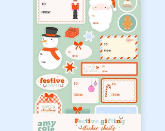 3 sheets of Festive Gifting Sticker Sheets – Christmas Gift Tags & Holiday Labels
