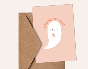 You're My Boo Card | Valentines Day Card | Anniversary Card | Card for Girlfriend | Card for Boyfriend | Cute Card | I love you card