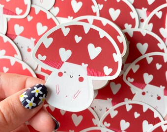 Matte Mirror Mushroom Sticker | Laptop Sticker | Autumn Sticker | Cute Sticker | Reflective Sticker | Toadstool Sticker