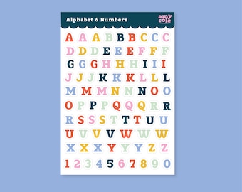 Alphabet & Numbers Sticker Sheet: Fun Educational Kids Craft