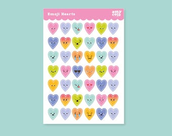Emoji Heart Sticker Sheet