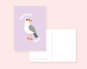 Material Gull Postcard | Funny Postcard | Humour | Sent to a friend