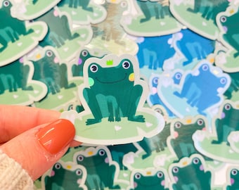 Holographic Frog Sticker - Holographic Sticker- Cute vinyl sticker - journaling stickers