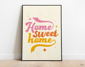 Home Sweet Home Print | Office print | Quote Print | Cute Artwork | Entrance way Print | Colourful Artwork