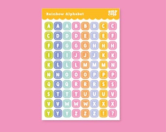 Rainbow Alphabet Sticker Sheet