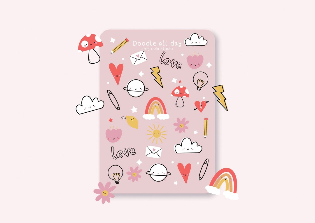Doodle Fun Sticker Sheet | Fun Sticker Sheet | Journaling ...