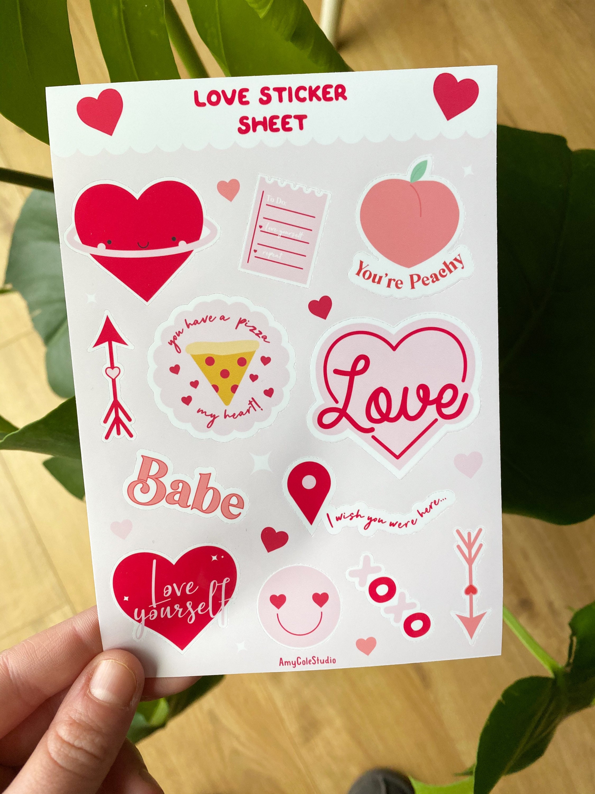 Heart with messages sticker sheets – Kawineko