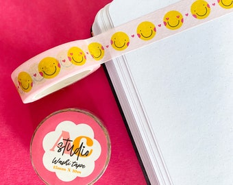Smiley Face Washi Tape: Decorative Journaling Tape (15mm X10m)