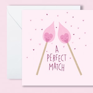 A Perfect Match Card | Anniversary Card | Wedding Card | Card for her | Card for him | Perfect Couple | Happy Anniversary | Valentines Day