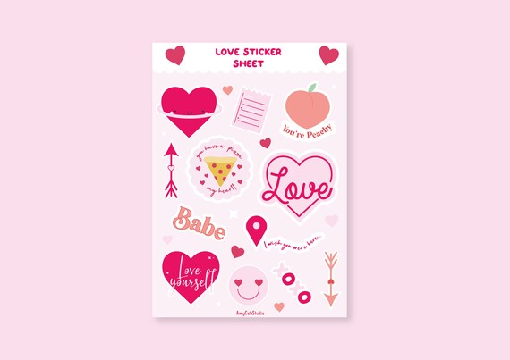 BFF Yummy Food Custom Valentine's Day Stickers + Bags