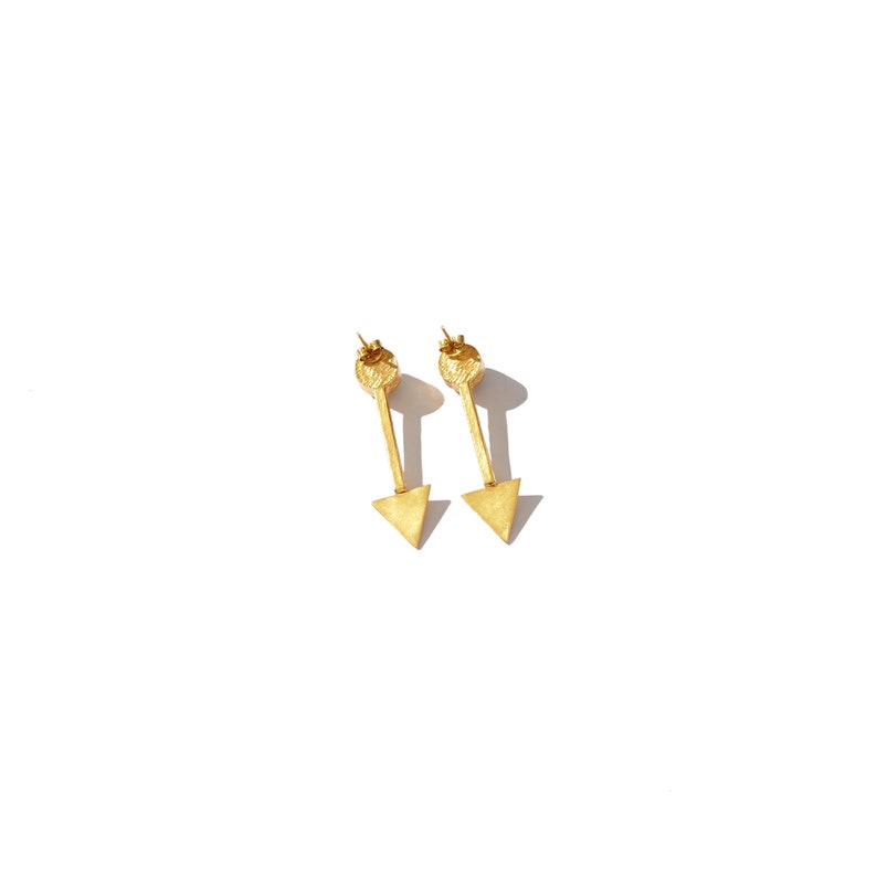 Gemstone Jewelry Gold Plated Birthstone Handmade Labradorite Arrow Drop Stud Earrings