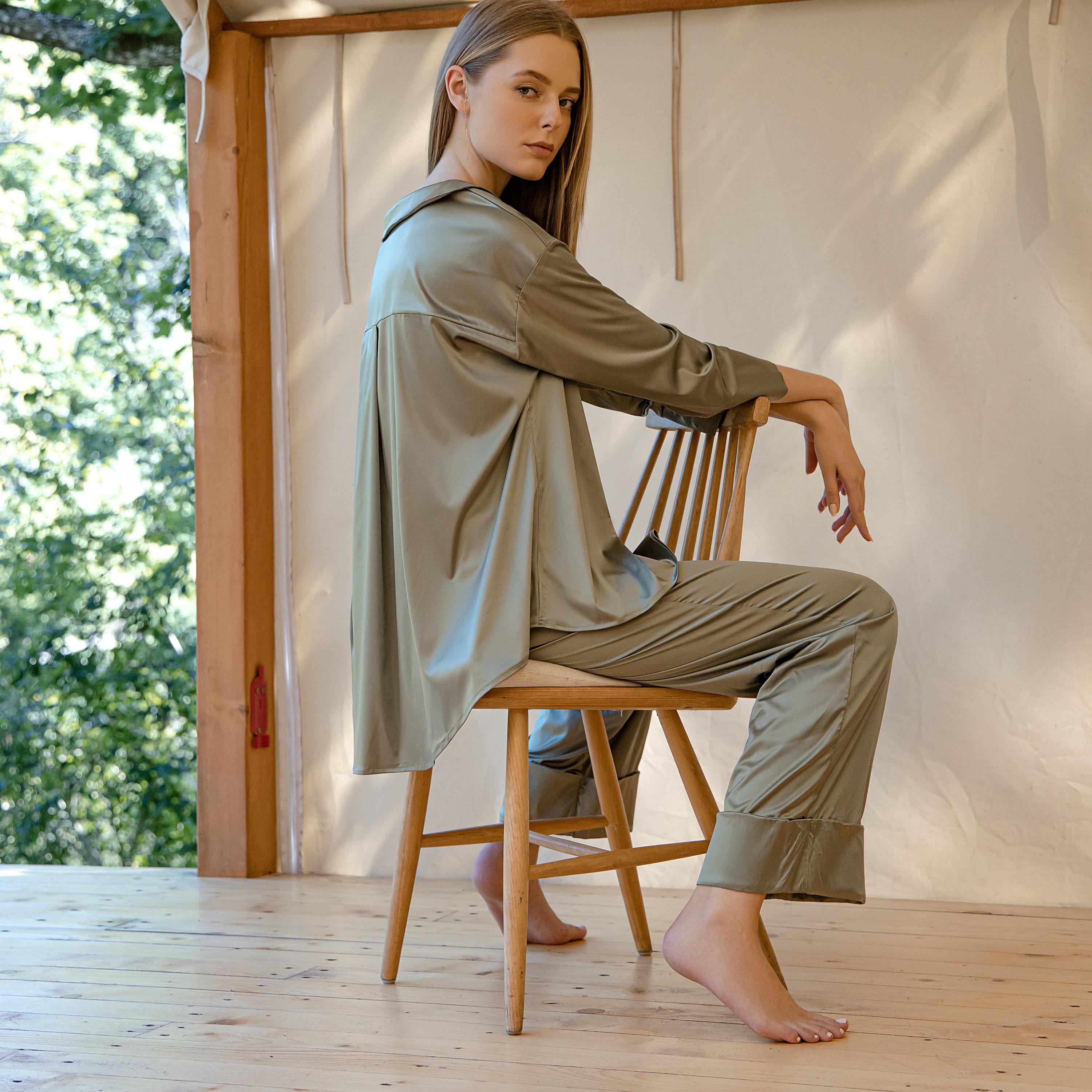 2-Piece Satin Silk Pajama Set for Women Sleep Set • Satin Silk Pajamas Silk Sleepwear Lingerie • Loungewear Pyjamas Set Bridesmaid Pyjamas