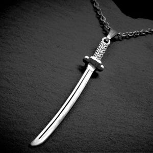 Katana Necklace, Samurai Sword Pendant, Cord or Chain, Unisex