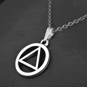 Sobriety Necklace, Unisex AA Recovery Jewellery, Cord or Chain