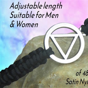 Alcoholics Anonymous Bracelet, Serenity Prayer, Unisex AA Sponsor Gift, For Men & Women, Recovery Jewelry A A Symbol, Custom Colour