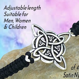 Unisex Witch Knot Bracelet, Wiccan Jewelry Gift, Adjustable Custom Length Macrame with Charm, Custom Colour Woven Knotted Rope String