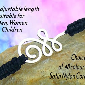 Unalome Bracelet, Yoga Jewellery, Unisex Adjustable Macrame