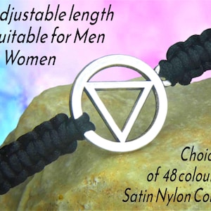 Alcoholics Anonymous Bracelet, Unisex AA Jewellery, Adjustable Length Macrame