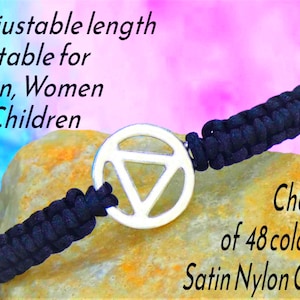 AA Symbol Bracelet, Unisex Sobriety Jewellery, Adjustable Length