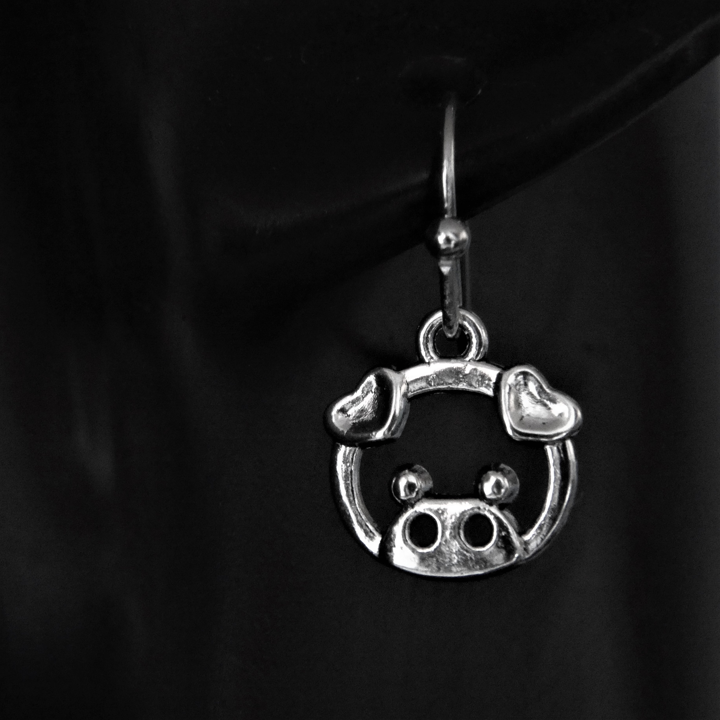 Pig Earrings Silver Pig drop earrings Tibetan Silver Cute | Etsy