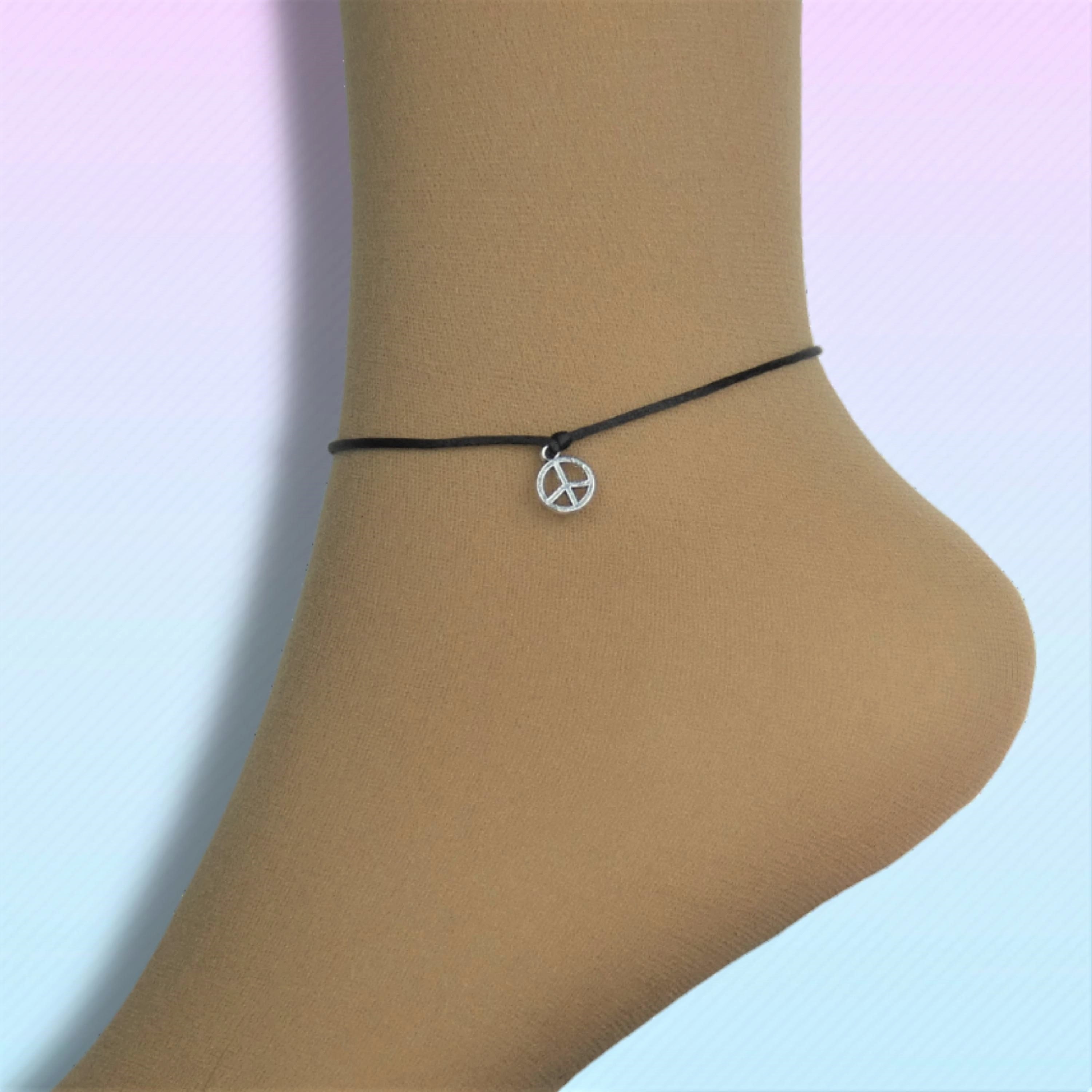 Unisex Peace Anklet or Bracelet Peace Symbol Jewelry Gift