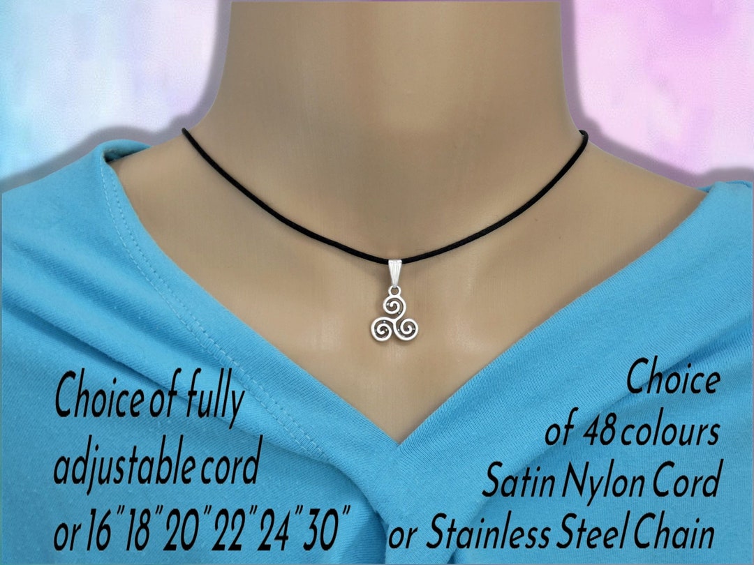 Triskelion Pendant Necklace on Cord or Chain Celtic Sprial Etsy Australia